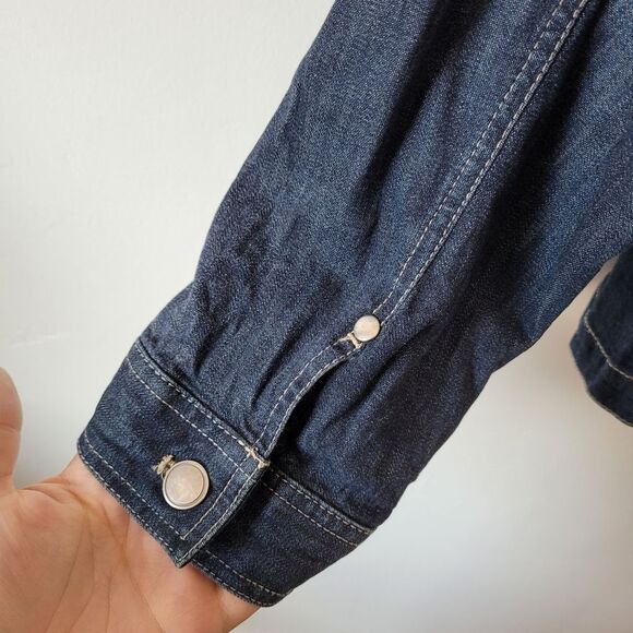 Westbound Denim Jean Jacket Dark Wash Trucker Americana Grunge 90s Western XL - Picture 10 of 10